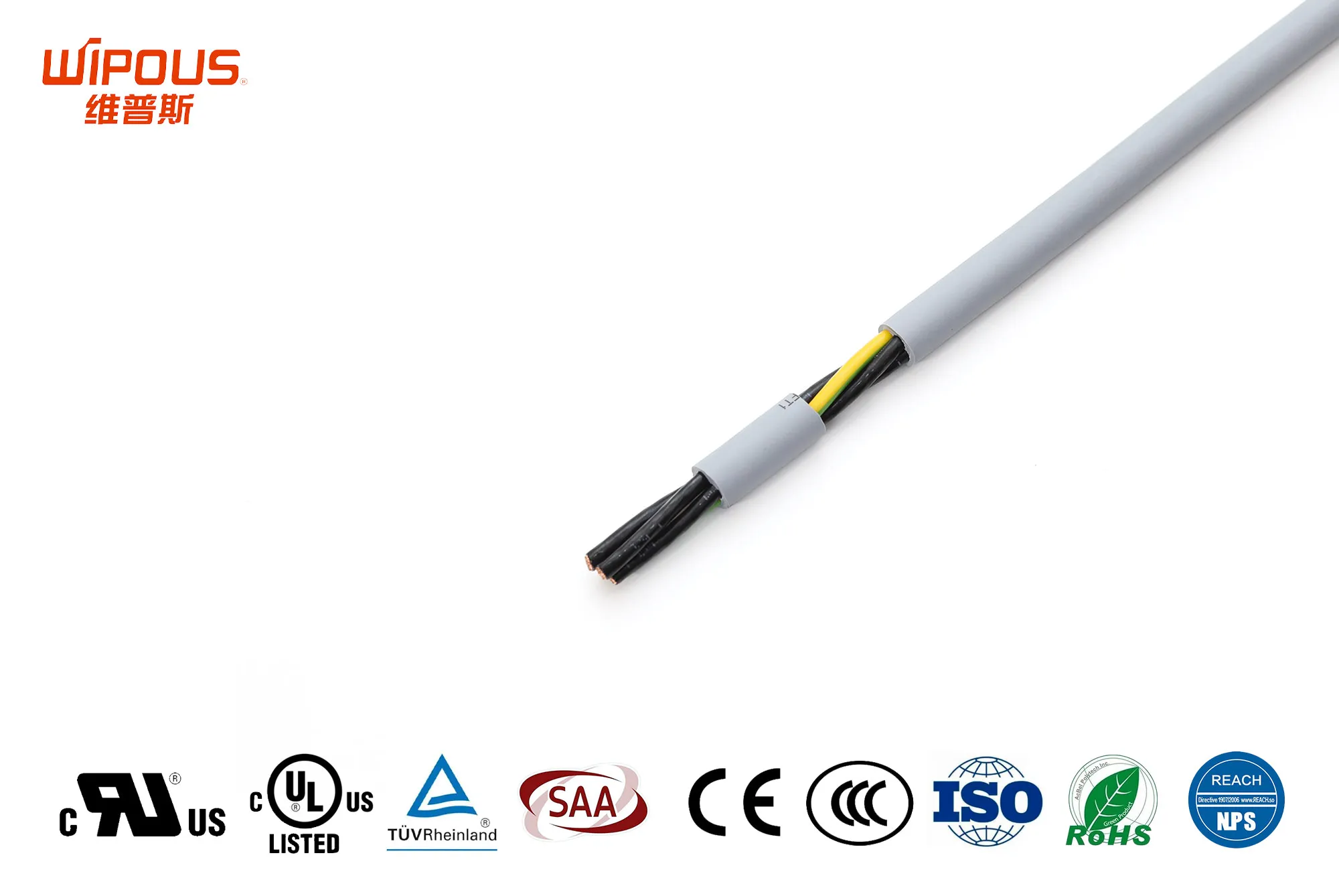 Medium speed PUR sheathed flexible drag chain special control cable